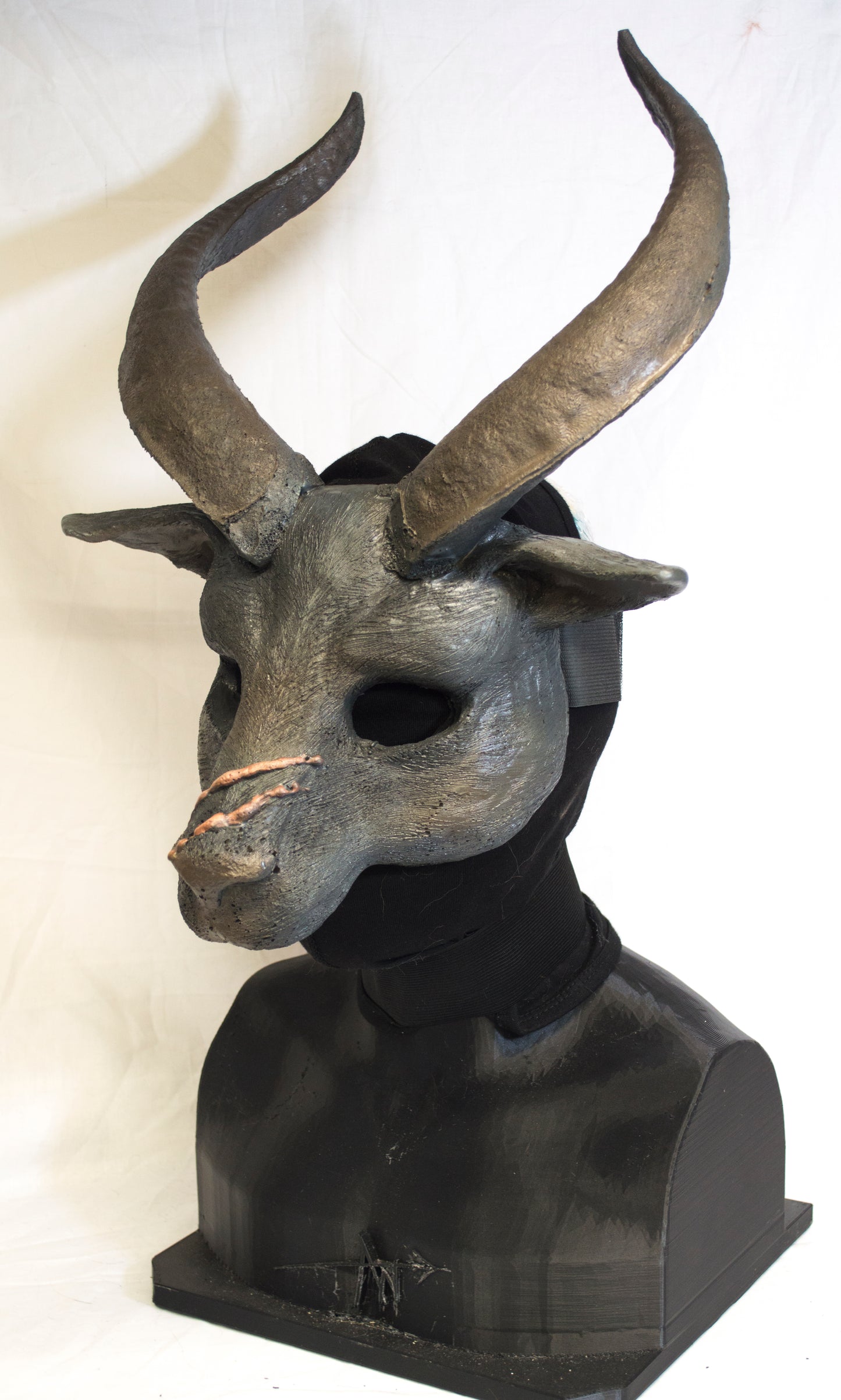 Awaykin Long horned Goat: Made to order combat friendly LARP half mask