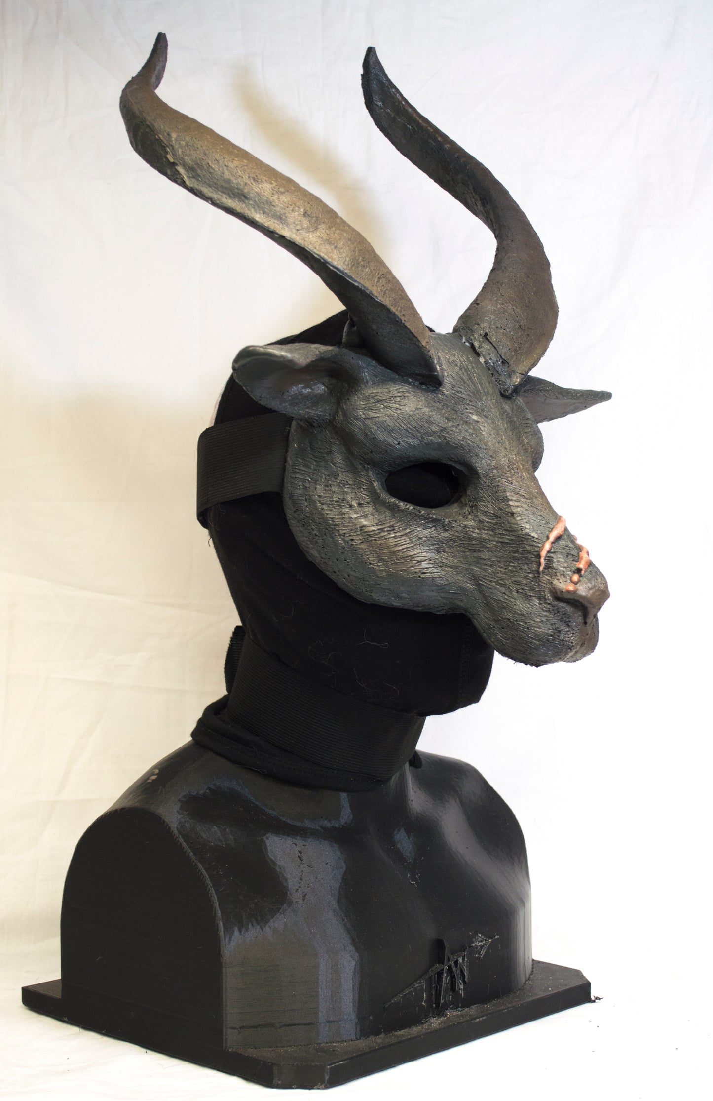 Awaykin Long horned Goat: Made to order combat friendly LARP half mask