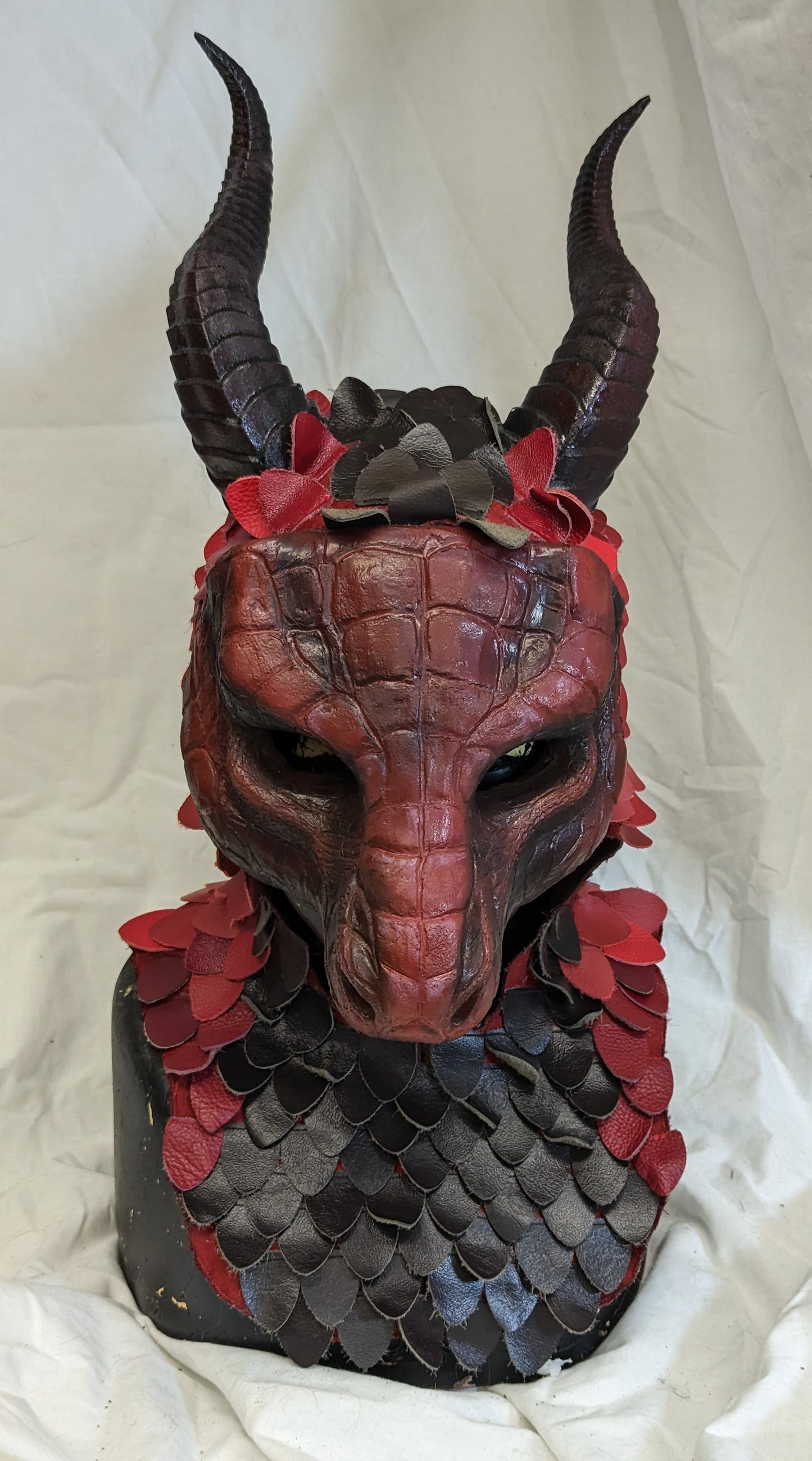 Custom painted LARP Scaled hooded mask