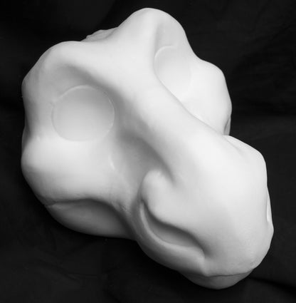Dragon foam head base for costumes, mascots and fursuits.