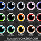 Custom painted Toony eyes for costumes, (regular and large options) fursuits and mascots (1 pair) Waterproof