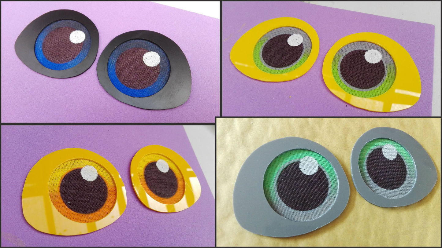 Coloured toony eyes for costumes, fursuits and mascots (1 pair)(Many colours and custom painted options) Waterproof