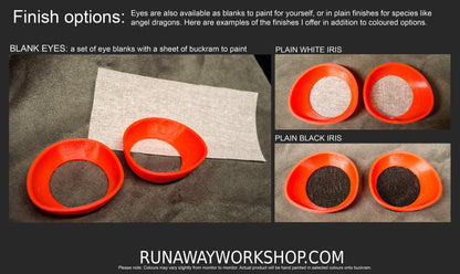 Orange follow me effect toony eyes for costumes, fursuits and mascots (1 pair)(Many colours and custom painted options) Waterproof