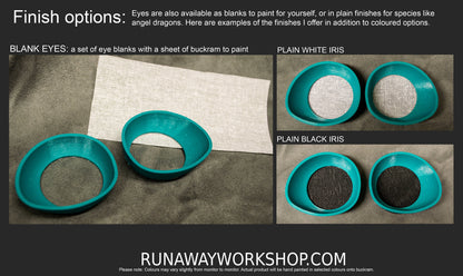 Turquoise follow me effect toony eyes for costumes, fursuits and mascots (1 pair)(Many colours and custom painted options) Waterproof