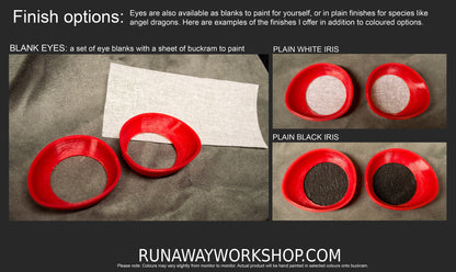 Large Red toony follow me eyes for costumes, fursuits and mascots, 1 pair (Many colours and custom painted options) Waterproof