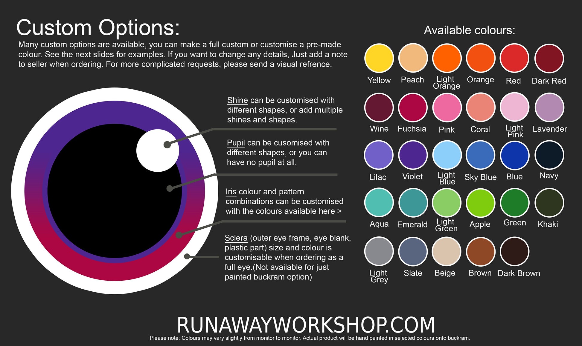 Painted Buckram for Toony eyes, for costumes, fursuits and mascots (1 –  Runaway Workshop