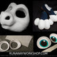 Kemono Point nose dragon bundle deal: cut and carved head base, Eyes and Feet padding, for costumes mascots and fursuits.