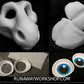 Angel dragon with hooves bundle deal: cut and carved head base, Eyes and Feet padding, for costumes mascots and fursuits.