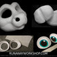Kemono deer bundle deal: cut and carved head base, Eyes and Feet padding, for costumes mascots and fursuits.