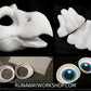 Large bird of prey bundle deal: cut and carved head base, Eyes and Feet padding, for costumes mascots and fursuits.