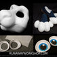 Drekkubus bundle deal: cut and carved head base, Eyes and Feet padding, for costumes mascots and fursuits.