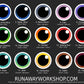 Pink follow me effect toony eyes for costumes, fursuits and mascots (1 pair)(Many colours and custom painted options) Waterproof