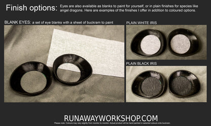 Black follow me effect toony eyes for costumes, fursuits and mascots (1 pair)(Many colours and custom painted options) Waterproof