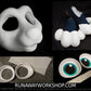 Kemono Critter bundle deal: cut and carved head base, Eyes and Feet padding, for costumes mascots and fursuits.