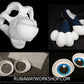 Angry Canine bundle deal: cut and carved head base, Eyes and Feet padding, for costumes mascots and fursuits.