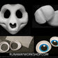 Toony demon skull bundle deal: cut and carved head base, Eyes and Feet padding, for costumes mascots and fursuits.