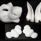 Manokit bundle deal: cut and carved head base, eye mesh, Ears and Feet padding, for costumes mascots and fursuits.