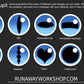 White follow me effect toony eyes for costumes, fursuits and mascots (1 pair)(Many colours and custom painted options) Waterproof