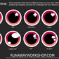 Pink follow me effect toony eyes for costumes, fursuits and mascots (1 pair)(Many colours and custom painted options) Waterproof