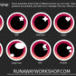 White follow me effect toony eyes for costumes, fursuits and mascots (1 pair)(Many colours and custom painted options) Waterproof